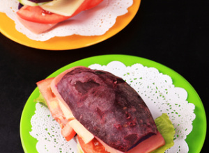 高纤紫薯三明治